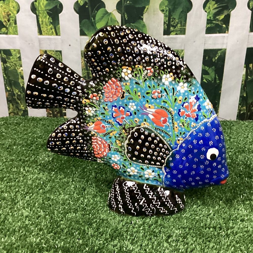 Turkish Hand Painted Fish Figurine Decor